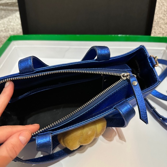 PUPPETS AND PUPPETS BLUE LEATHER BUN BAG - Picture 5 of 12